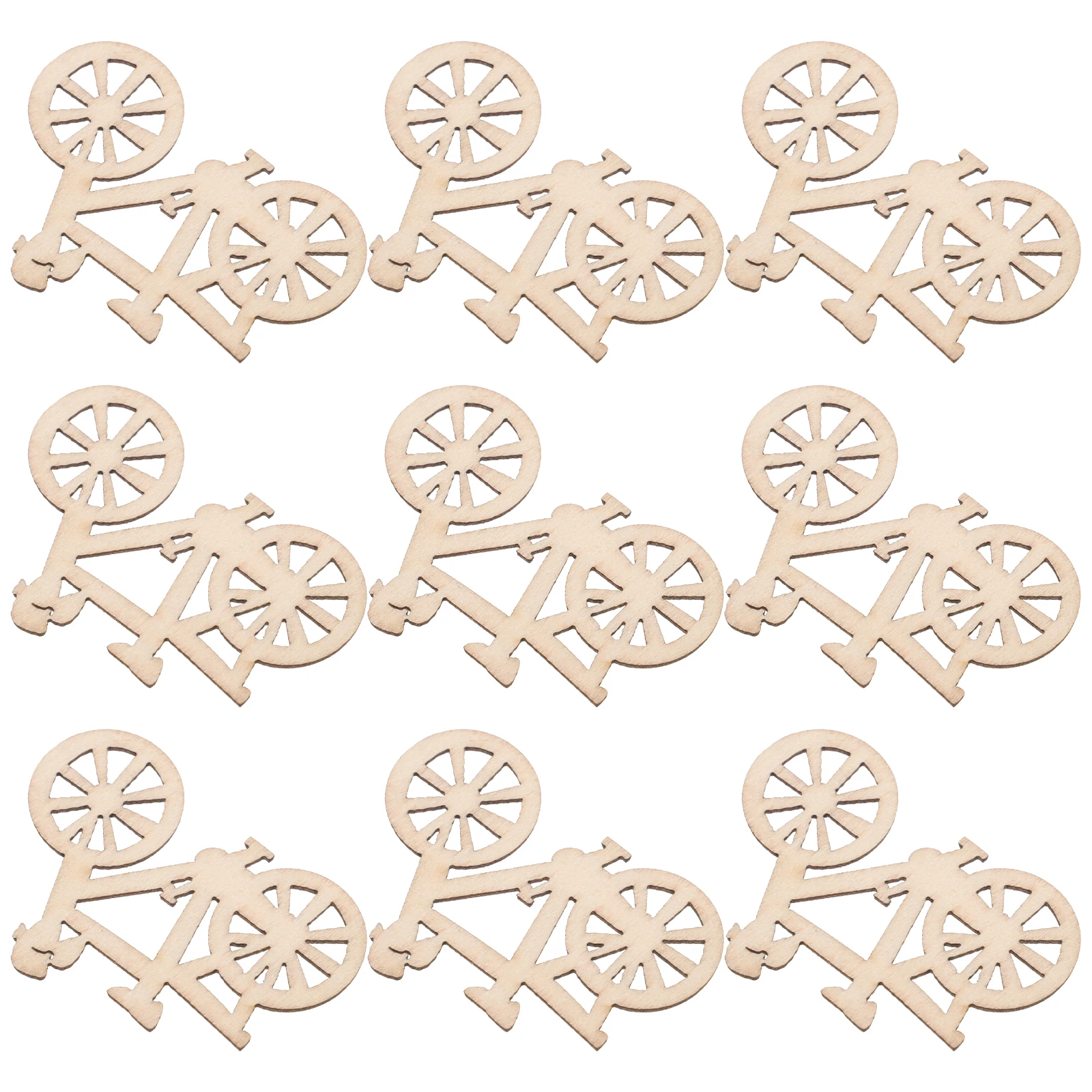 

10pcs Wooden Bike Cutouts Unfinished Diy Wood Slices Painting Crafts Gift Home Decor Graffiti Chips Wood Craft Supply Party