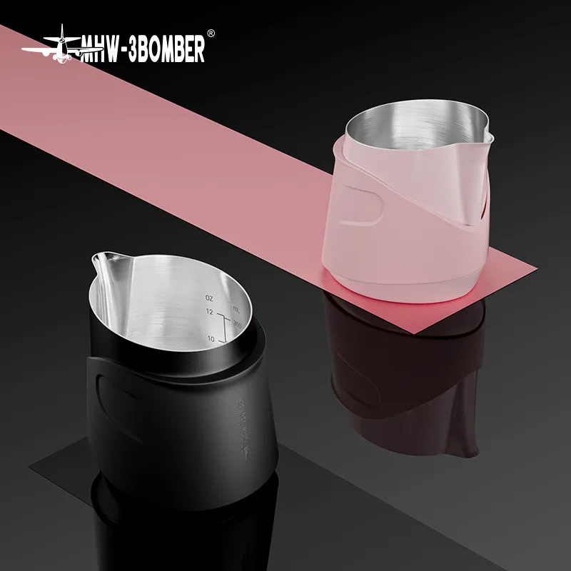 400ML Professional Milk Frothing Pitcher with Scale Handleless Stainless Steel Milk Foam Latte Art Making Tools Barista Gadget
