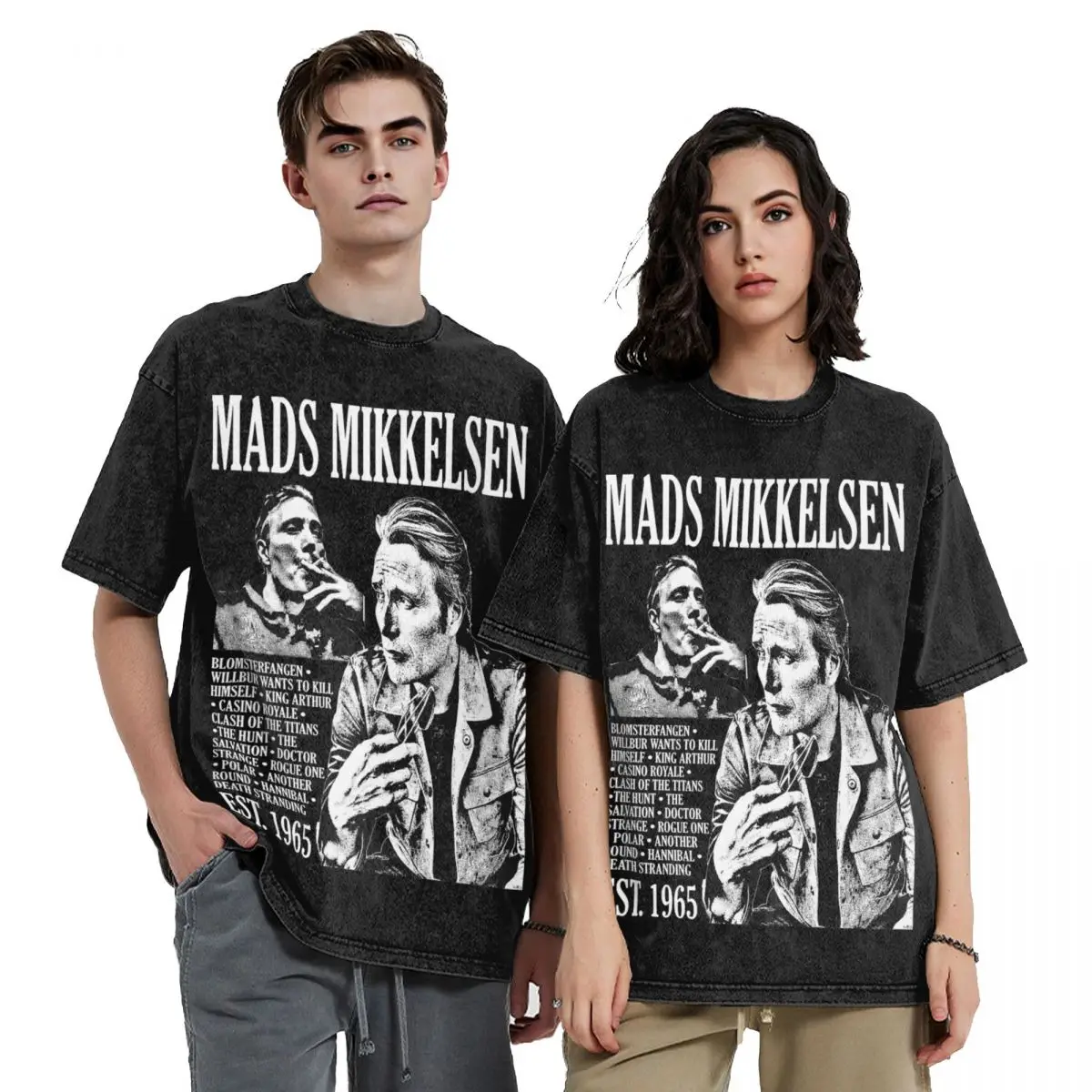 Women Men Mads Mikkelsen Poster Shirts Printed Harajuku Streetwear T-Shirts 100% Cotton