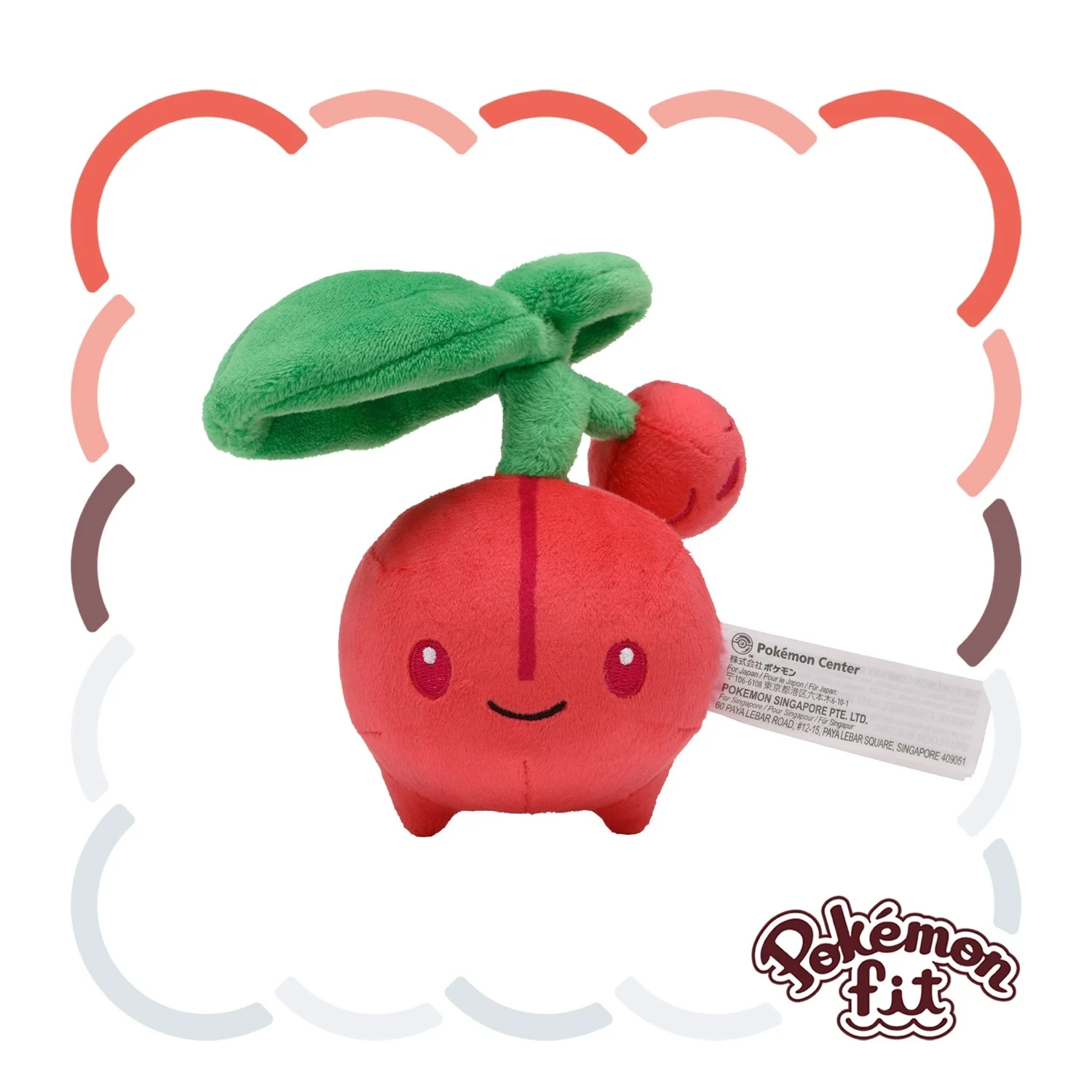 Pokémon Palms Fit Plush: Cherrim, Cherubi & Cherrim (Sunshine Form) - Collectible Souvenir & Gift