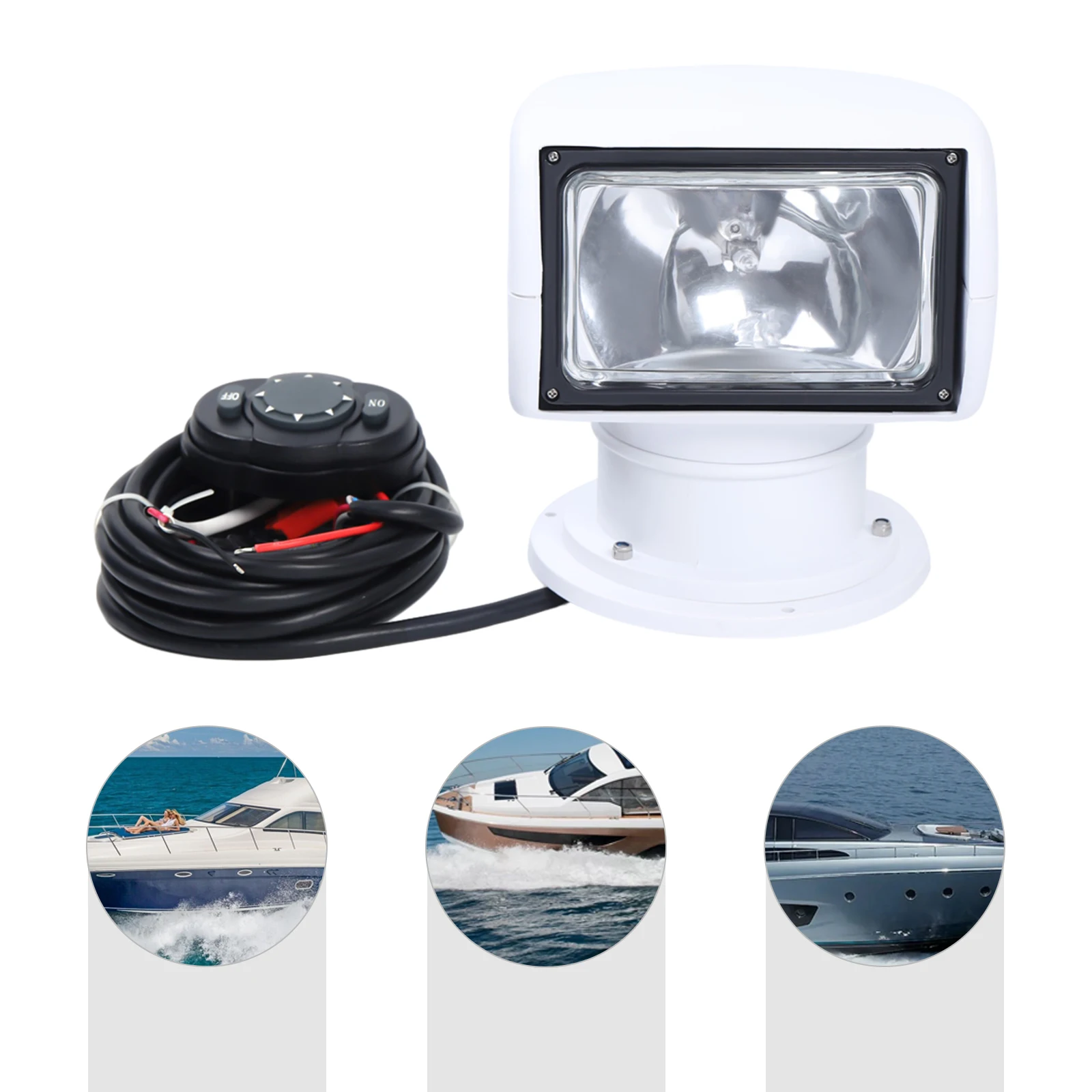 Imagem -05 - Holofote Led para Barco Marinho Controle Remoto Farol 100 w Iate Guarda Costeira Barco de Pesca 360 ° Giratória 2500lm