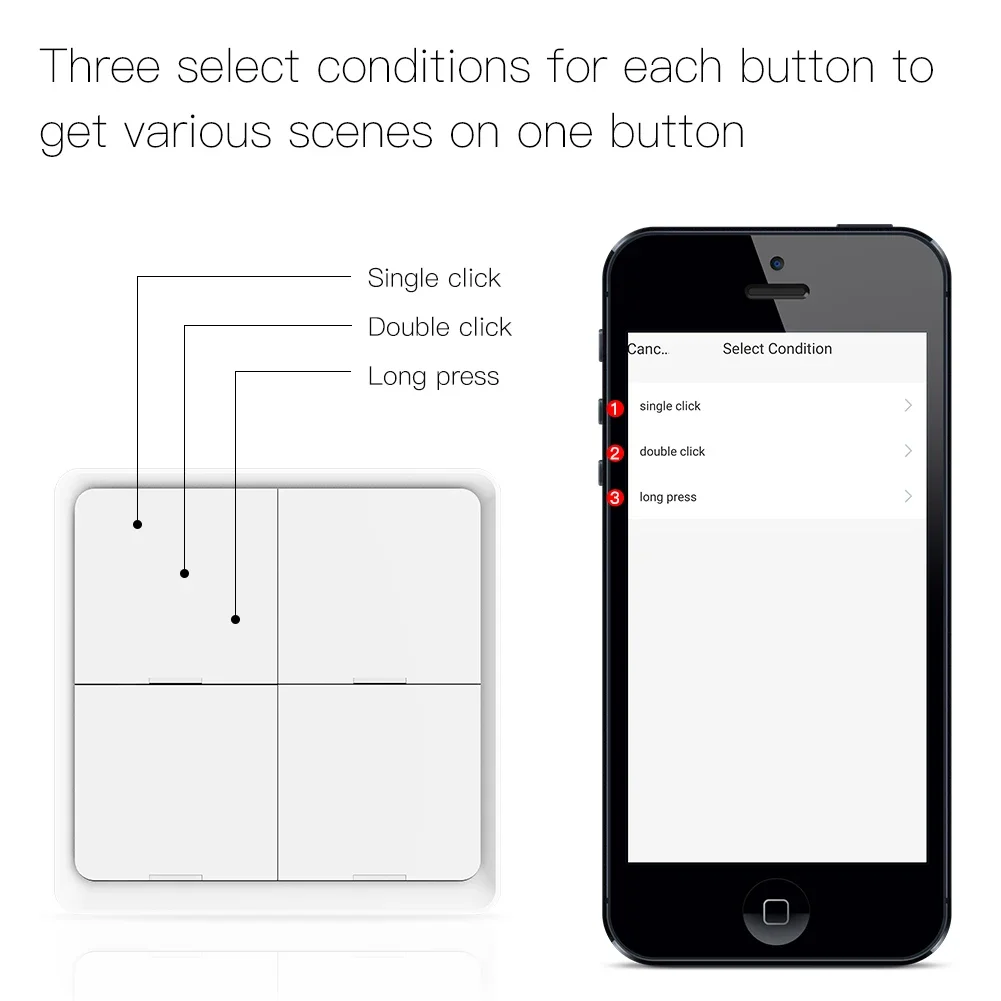 Moes ZigBee Wireless Scene Switch 12 modalità di controllo pulsante portatile 2MQTT Setup Home Automation Scenario Tuya Smart Devices