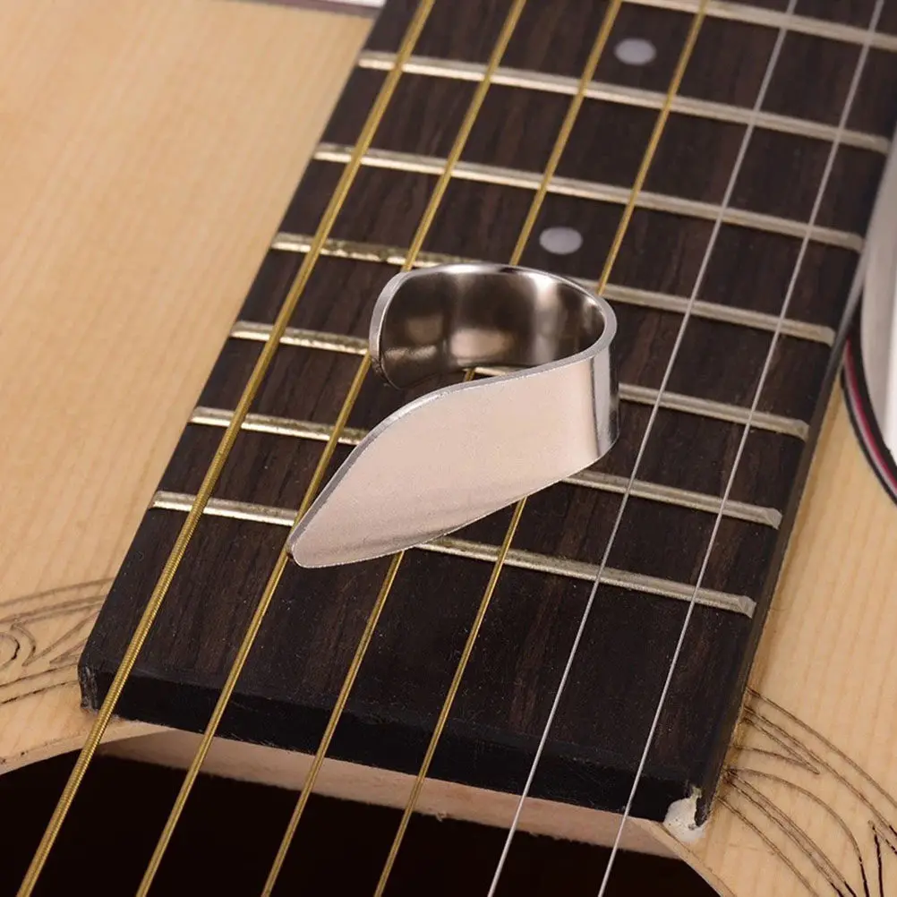 Stainless Steel Guitar Finger Picks Set Comfortable Finger Protectors for String Control and Clear Sound