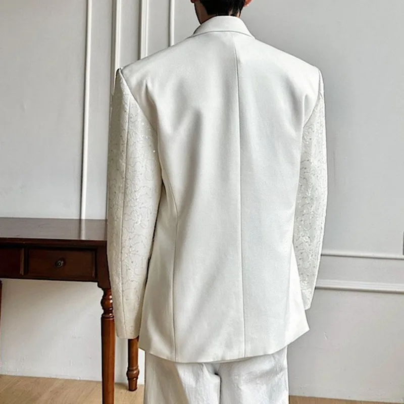 WVGA Spring Autumn New Men's Heavy Three-Dimensional Butterfly Flower Lace Embroidered Blazer Niche Chic Casual Coats Ins W21623