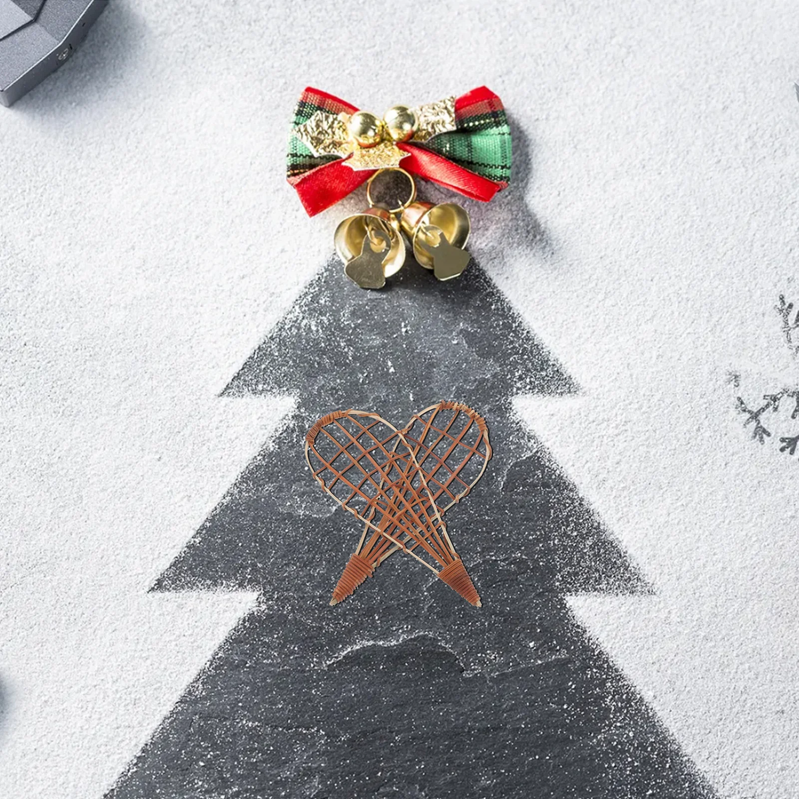 

2Pcs Christmas Tree Wall Hanging Ornaments Reusable Bamboo Xmas Pendants Holiday Decoration Party Supplies Christmas Ornament