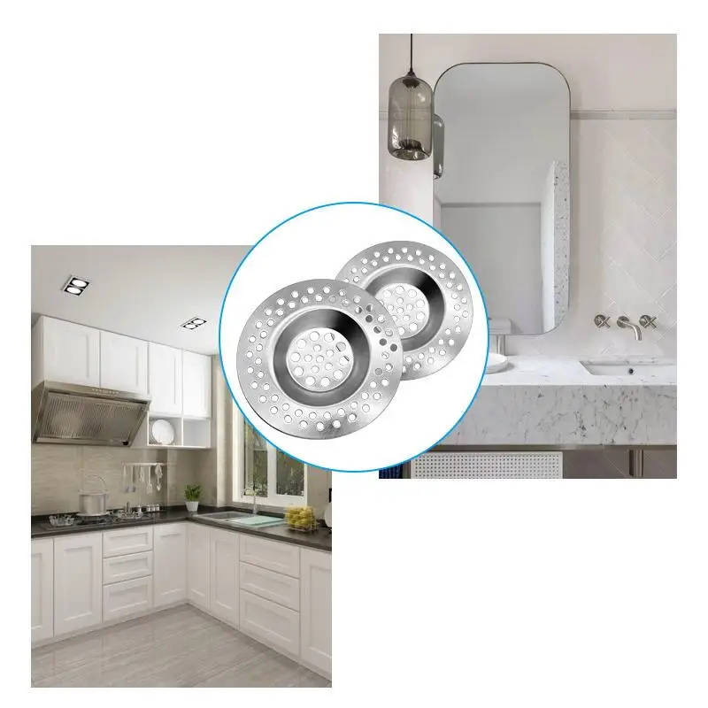 

New 2pcs Stainless Steel Sink Strainer Plug, Multifunction Drain Cover Filter For Home Bathroom, Home Essentials, Bathroom Tools