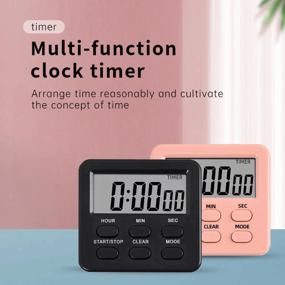 LED Display Digital Kitchen Timer Multi-functional Memory Function Alarm Clock Timer Lightweight Countdown Timer Office Home Use