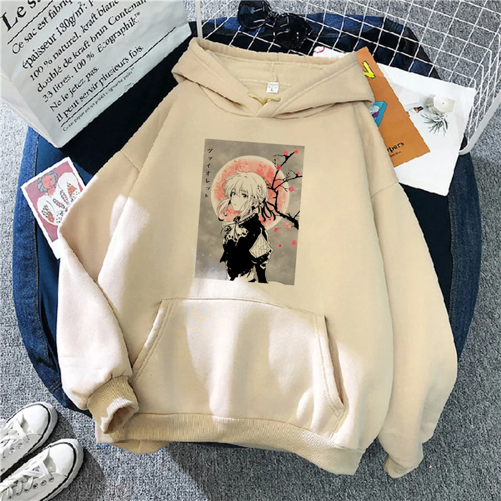 Violet Evergarden hoodies women aesthetic funny Kawaii Winter  sweatshirts female Fleece tracksuit