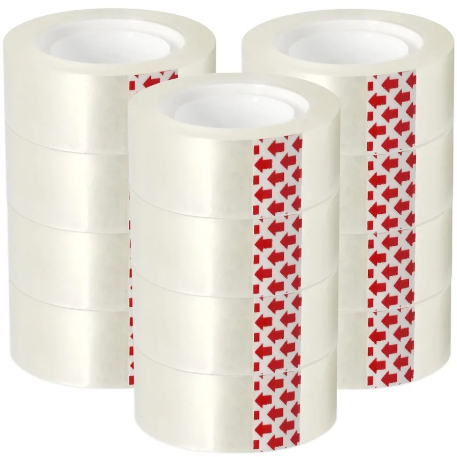 

12 рулонов прозрачной ленты, стержни для диспенсера, прозрачная лента 3, 4 x 1000 дюймов, легко отрывающиеся глянцевые ленты для подарочной упаковки, идеально подходят для дома