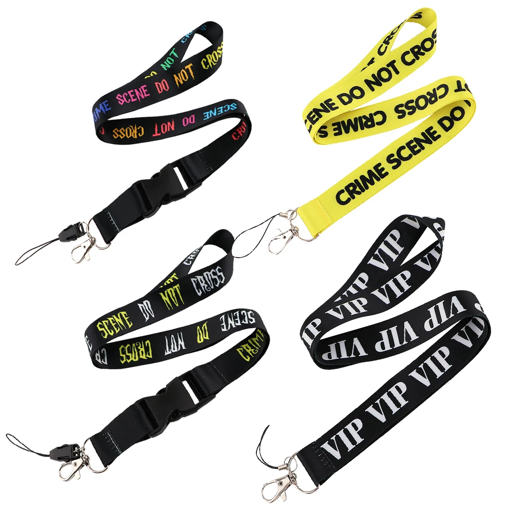 YL508 Crime Scene Lanyard Car Keychain Personalise Office ID Card Pass Gym Mobile Phone Key Ring Badge Holder Accessories