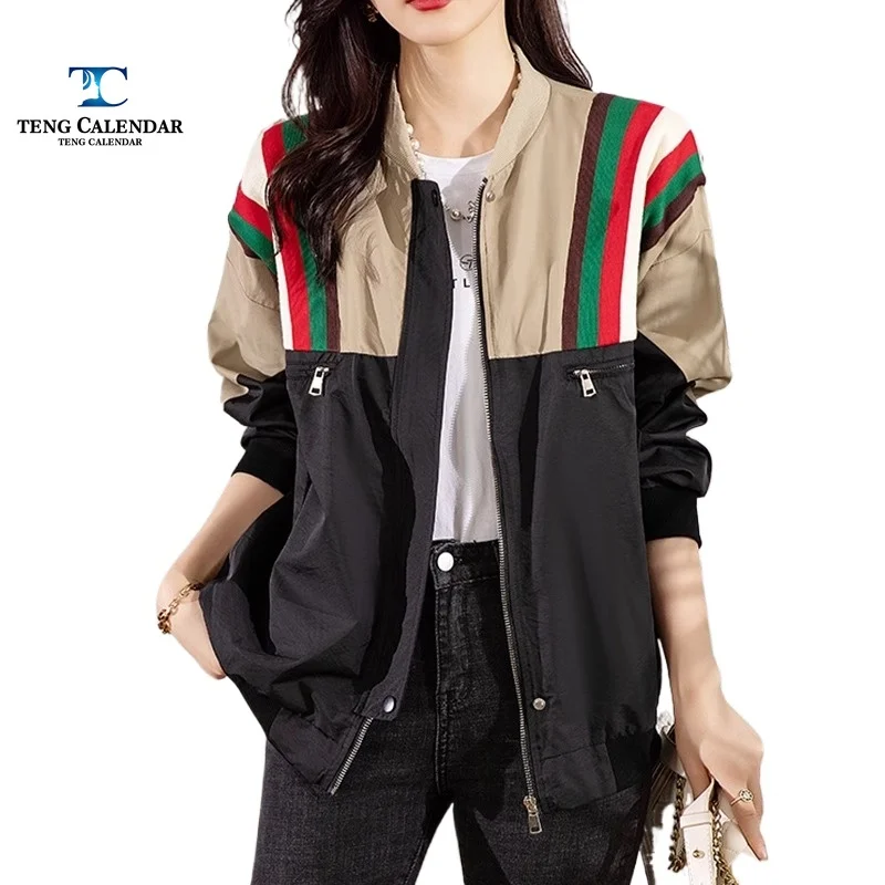 대형 짧은 재킷, 인기 있는 유럽 스타일 200파운드 카디건 야구 재킷, 여성 2025 봄 새로운 스타일