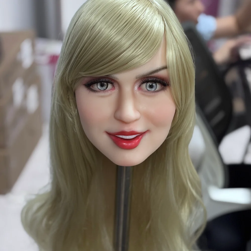 1:1 modelo de cabeza femenina de reducción, hecho de TPE, muñeca sexy, peluca reemplazable, compañía nocturna, textura suave