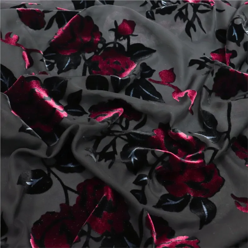 

Woven velvet brocade velvety jacquard and burnt fabric nightdress dress cheongsam