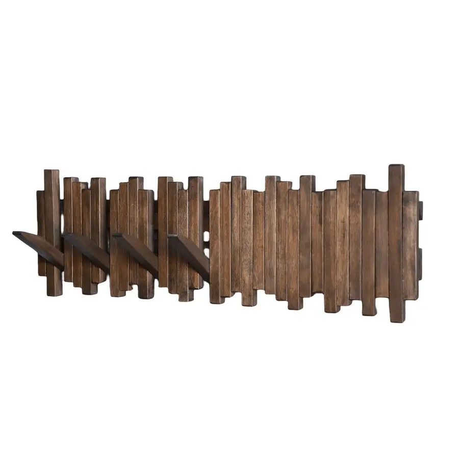 

Wood Wall Mounted Piano Coat Rack Coat Rack Wall Mount Flip Down Wall Hook Rack 7 Hooks Entryway Wall Art Hook,Made of Acacia Wo