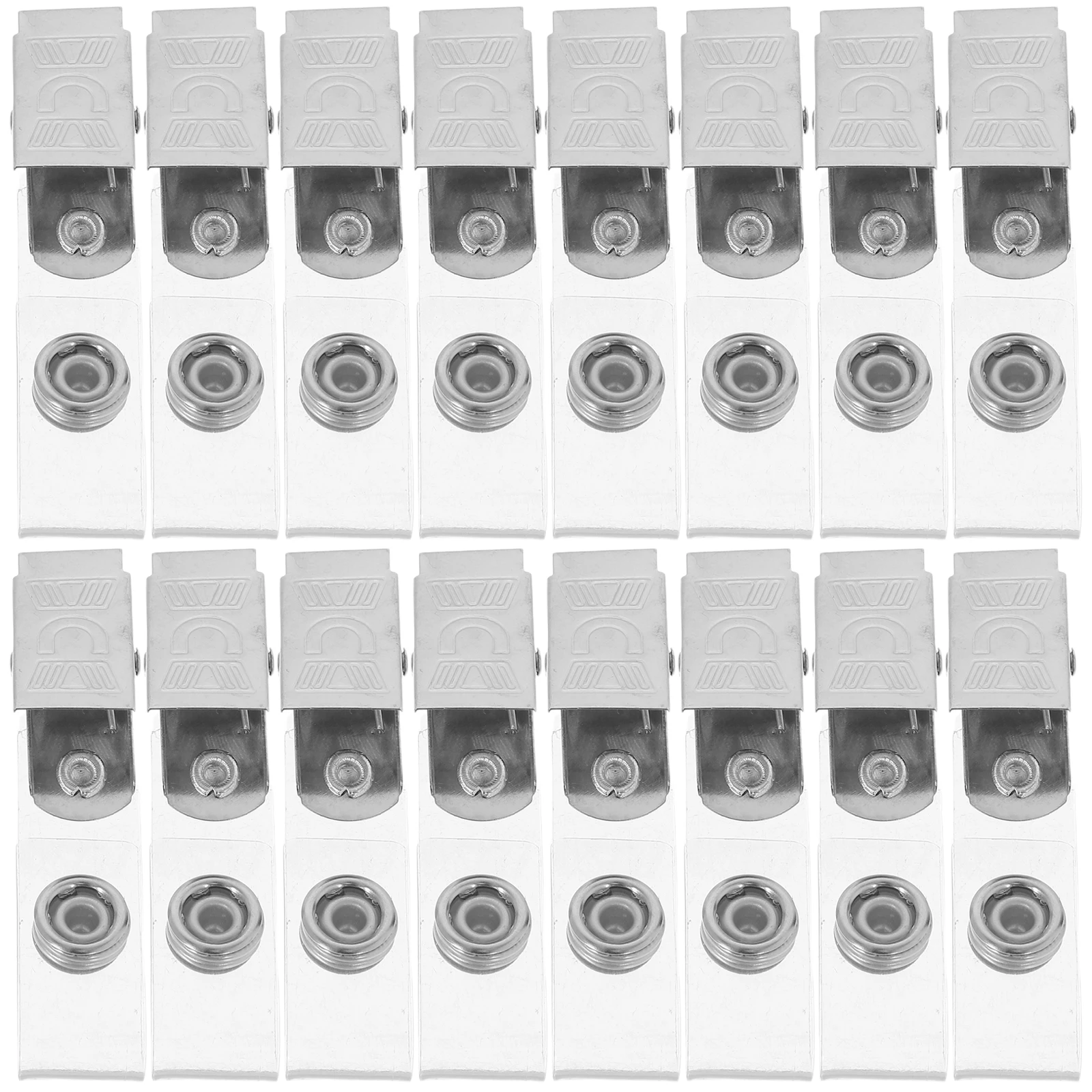 

40 Pcs Metal Badge Clip Holder Name Card Security Work Permit Id Clips Iron Belt Attachment