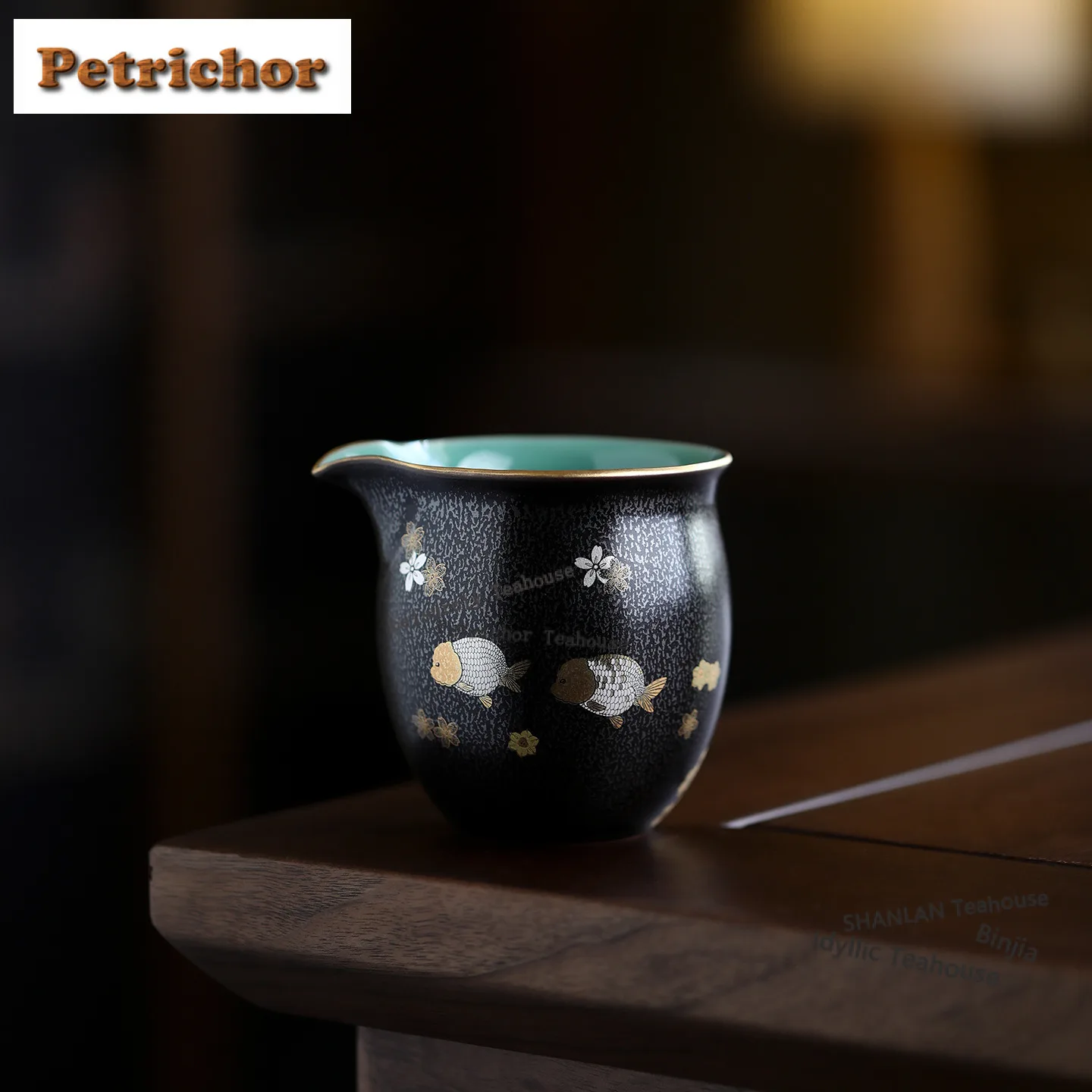200ml Gilded Tianmu Glaze Eagle Beak Tea Pitcher Tea Divider Cha Hai Dispenser Justice Cup Fair Mug Cafes Ornaments Supplies