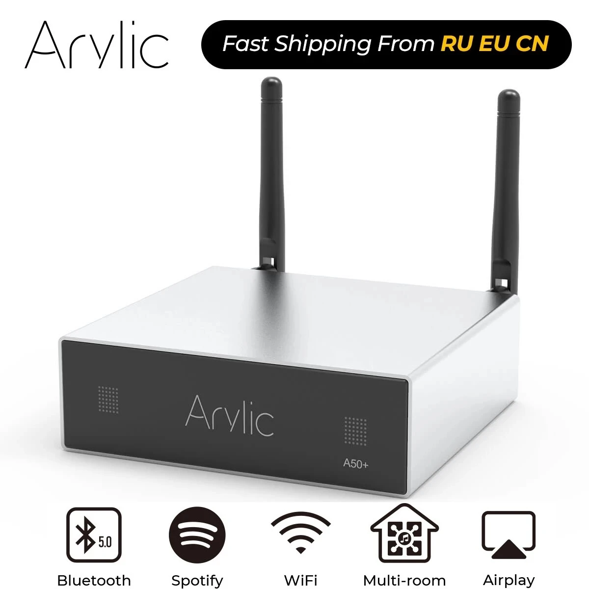 

Цифровой мультикомнатный усилитель Arylic A50 + с поддержкой Wi-Fi и Bluetooth