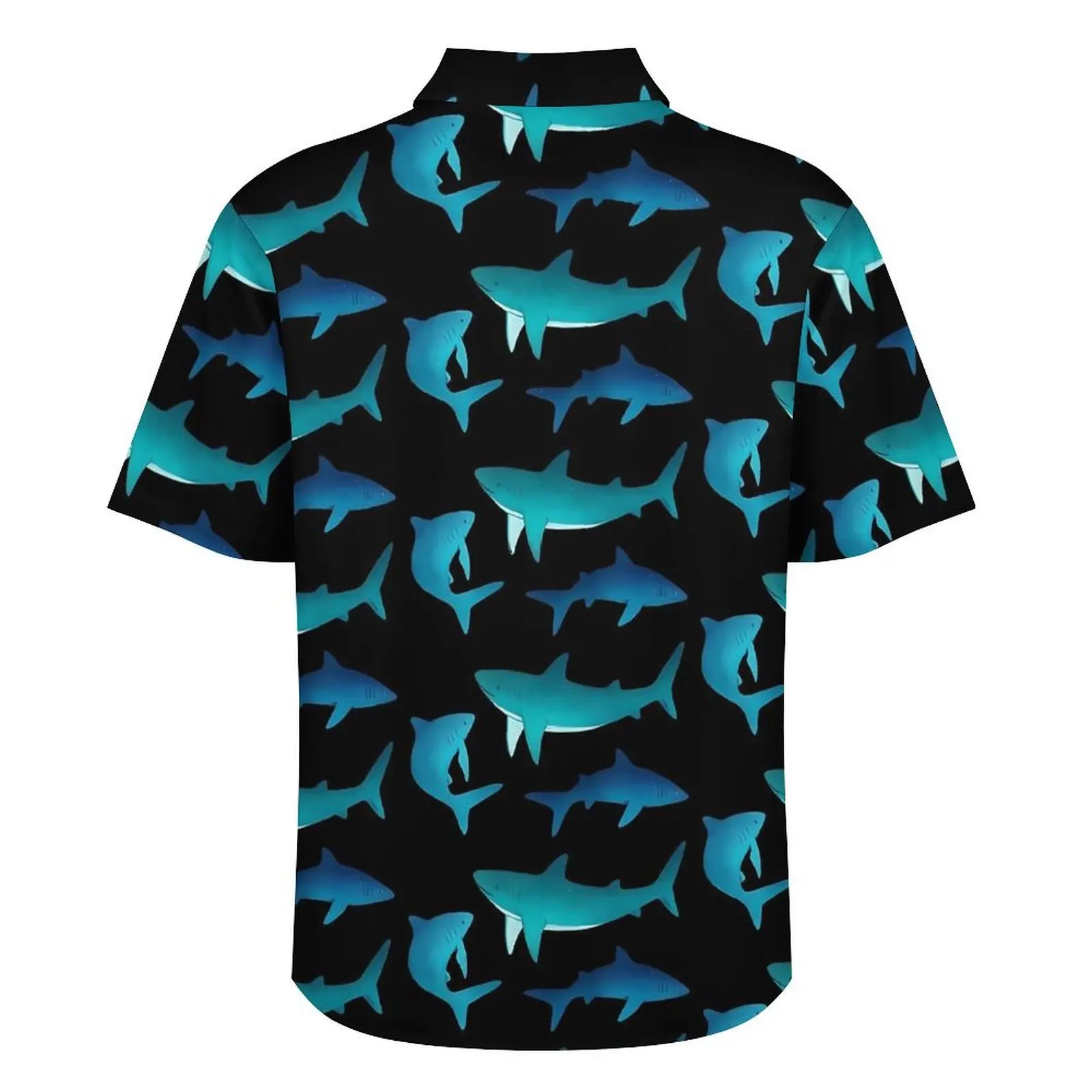 Dark Shark Casual Shirt Funny Animal Print Classic Hawaiian Shirts Male Short Sleeve Vacation Harajuku Plus Size 7XL Blouses