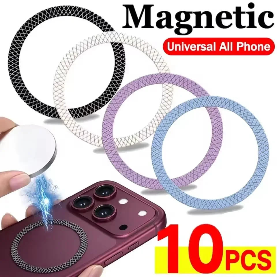 Universal Magnetic Plate Rings for Magsafe Wireless Charger Iron Sheet Sticker Magnet Car Phone Holder for IPhone Xiaomi Samsung