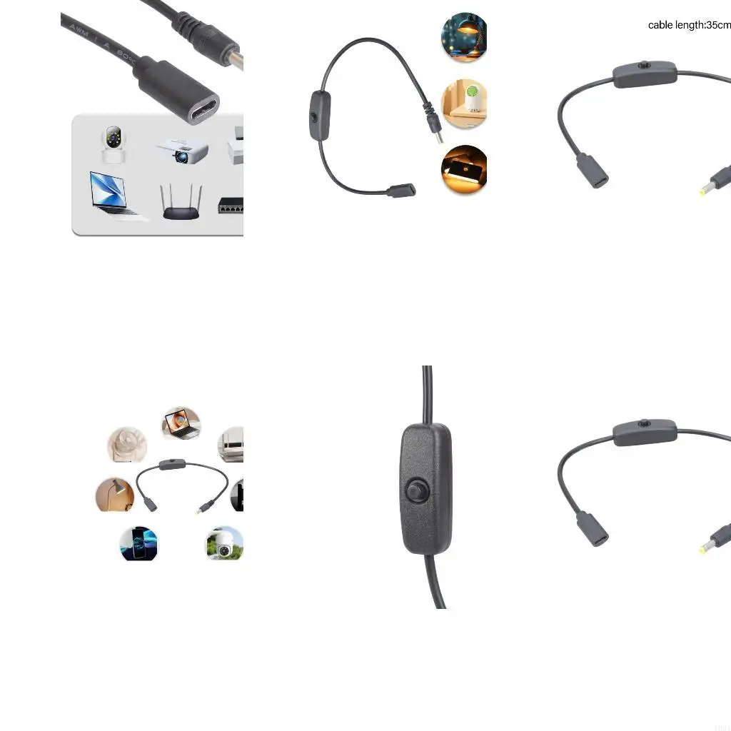193A Switching Controlled USB C to DC4.0x1.7mm 5V Cord Safe Power Delivery Cable Wire for Speaker Fan Routers