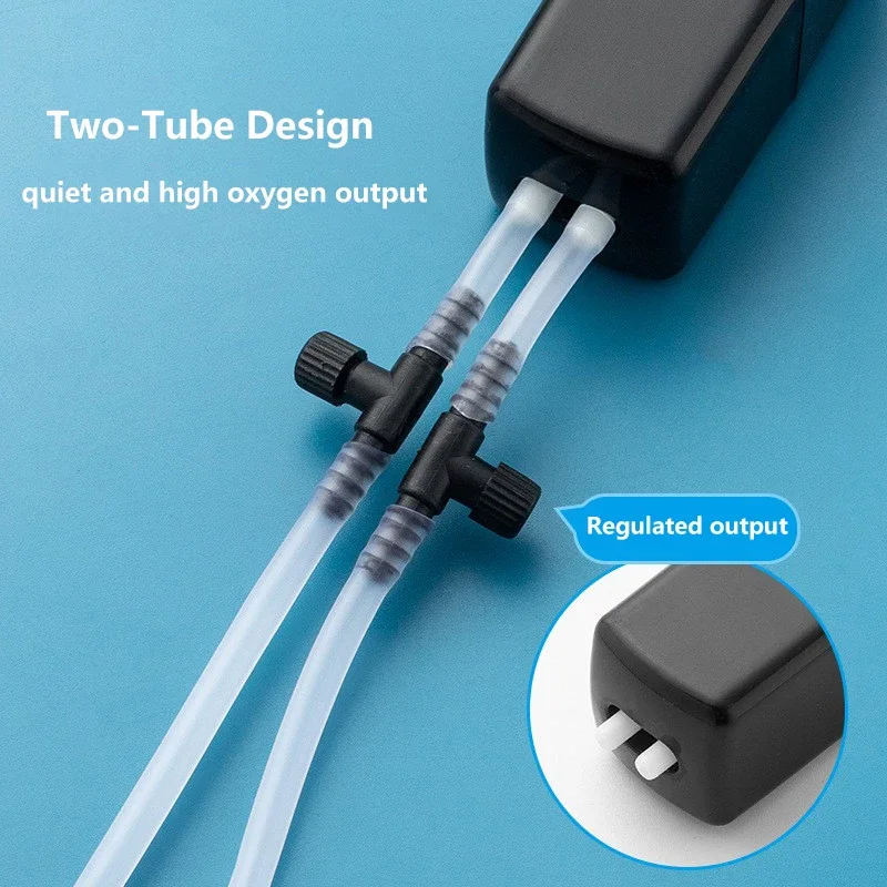 1pc buraco duplo tanque de peixes oxigênio aquário bomba ar com usb doméstico mini compressor ar acessórios preto/branco/azul/amarelo