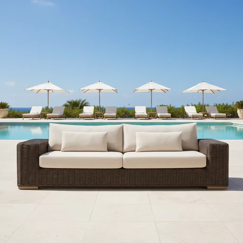 

#Waterproof Outdoor Rattan Garden Loveseat Sofa Recliner