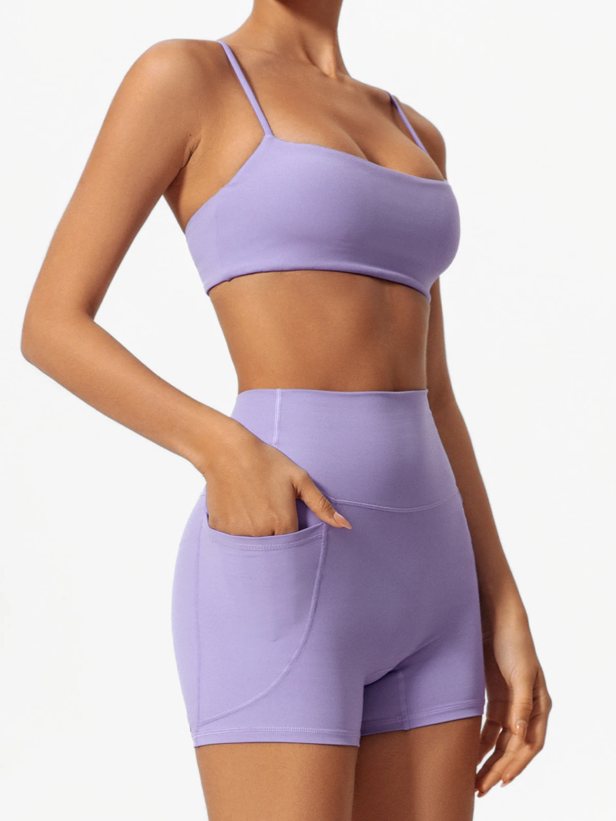 Hearuisavy Taschen Workout Gym Legging Frauen Radfahren Shorts Quick-Dry Yoga Kleidung Atmungsaktiv Hohe Taille Sport Shorts Weibliche – Detail 7