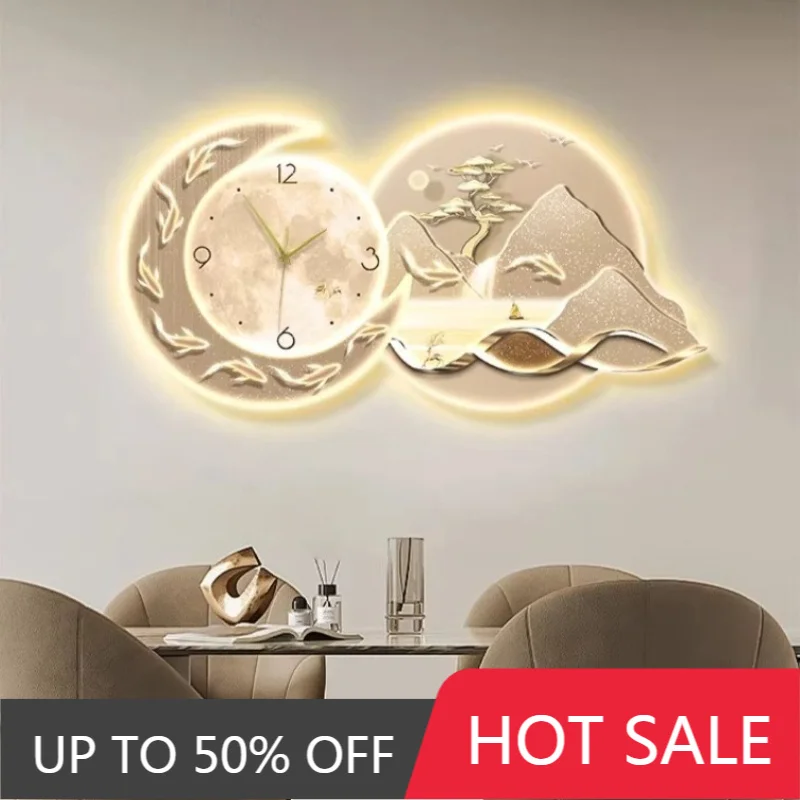 Modern Digital Wall Clock Restaurant Mute Wall Clock Corridor Wall Decor Decoration Mural Lamp Bedroom LED Clock Room Decoration