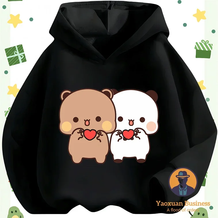 Chique 2025 Yier meninos moletom com capuz fofo desenho animado estampado quente à prova de vento outono inverno moda