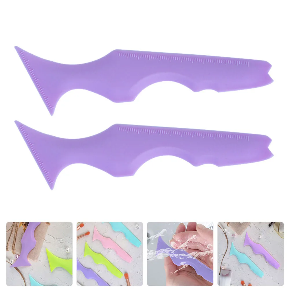 แม่แบบอายไลเนอร์ซิลิโคนแบบพรีเมียม 2 ชิ้น ใช้ซ้ำได้ สำหรับแต่งตา ทาลิปสติก และมาส์กหน้า