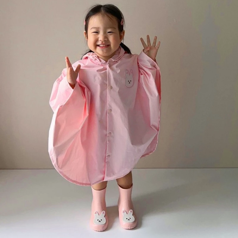 Lightweight Children Kids Baby Boys Girls Rain Coat Trench Poncho Outdoor Portable Students Rainwear