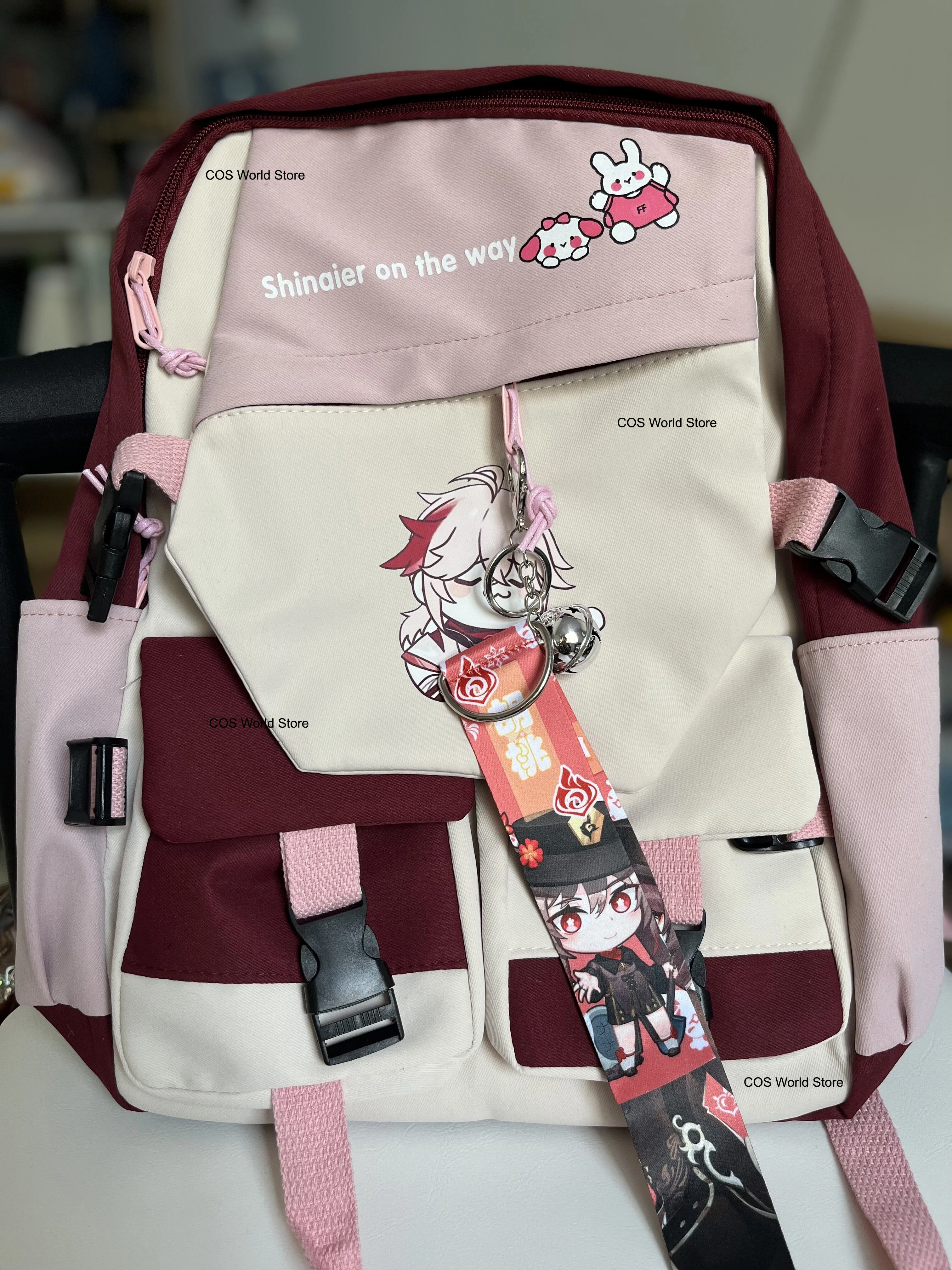 Genshin Impact Klee Venti Backpack Custom Canvas Shoulder Bag School Bag Teenager Boys Girls School Laptop Travel Rucksack Gift