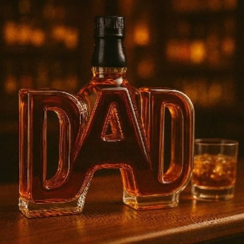 Personalized Dad Whiskey Bottle Christmas Gift For Father Glass Liquor Decoration Bar Party Red Wine Container Fathers Day Gift