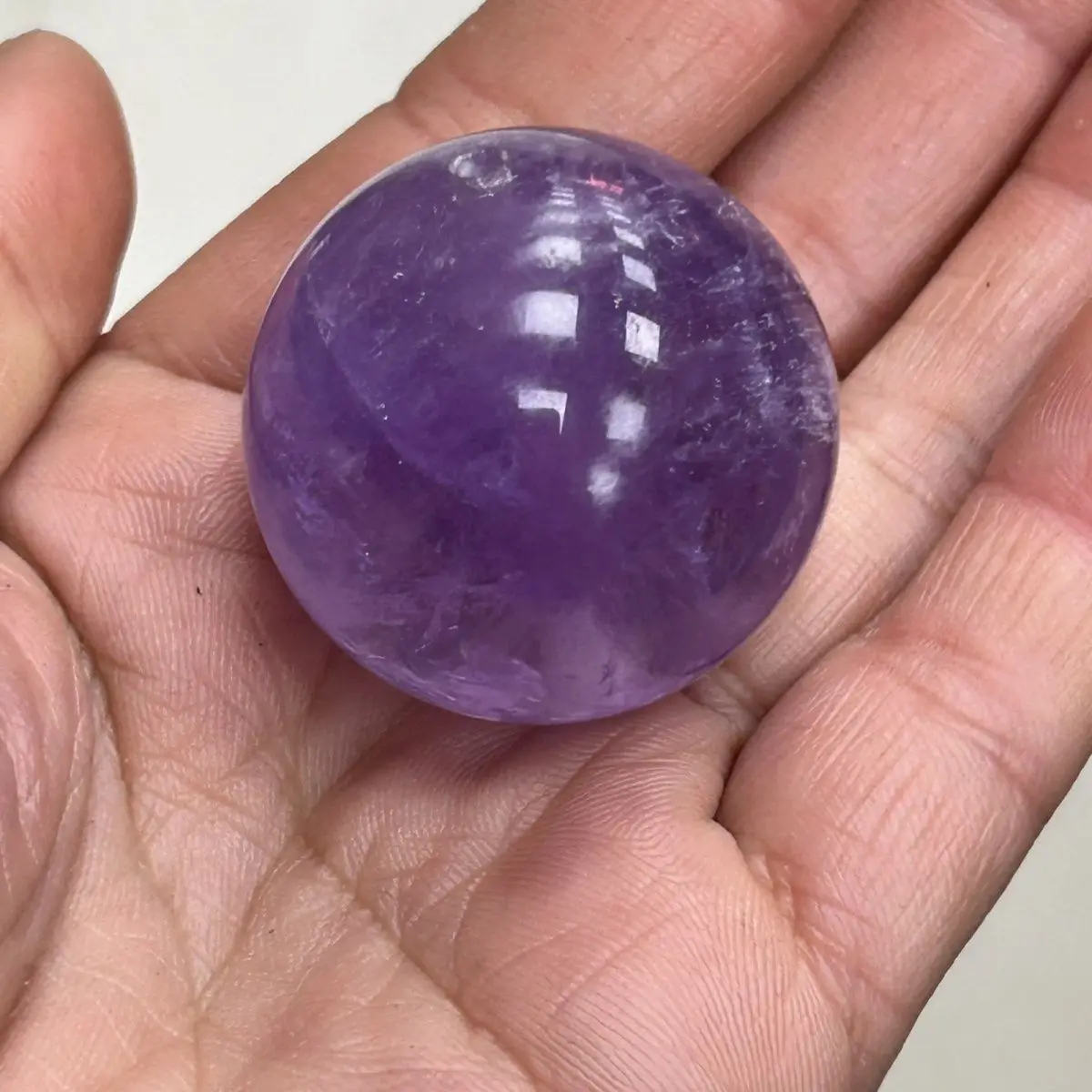 Chinese Style Lucky Natural Amethyst 30mm Round Bead Pendant Blessing Wealth Attract Good Fortune Spiritual Prayer Jewelry Acces