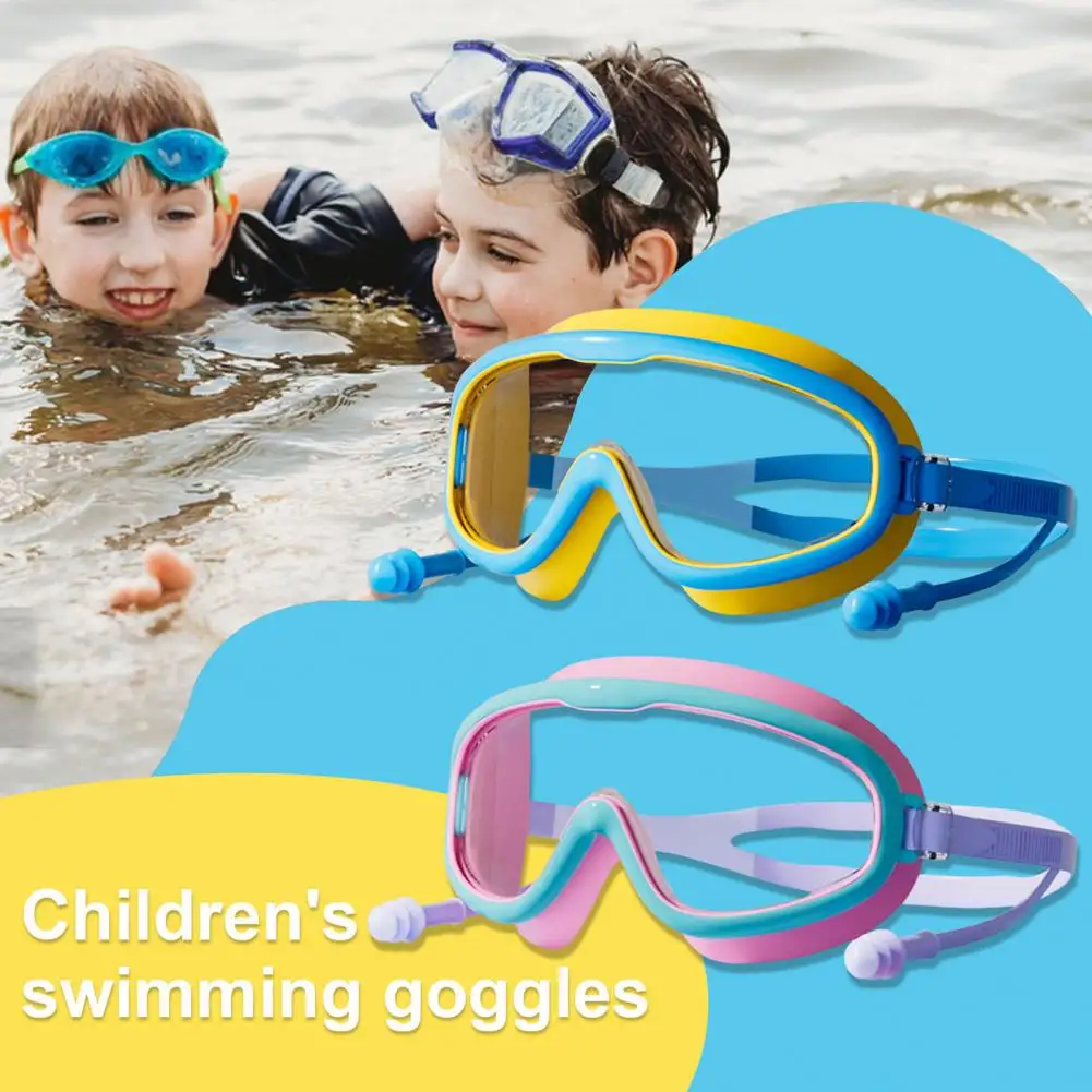 No Leakage Swim Eyewear Silicone Swimming Goggles Youth Swim Goggles Set with Nose Clip Anti-fog Uv Protection for Diving