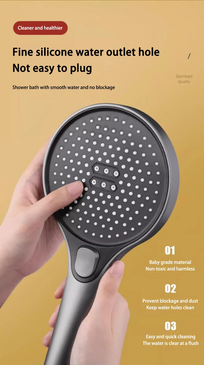 Xiaomi High Pressure Big 13cm Shower Head Black 3 Modes Water Saving Spray Nozzle Massage Rainfall Shower Bathroom Accessories