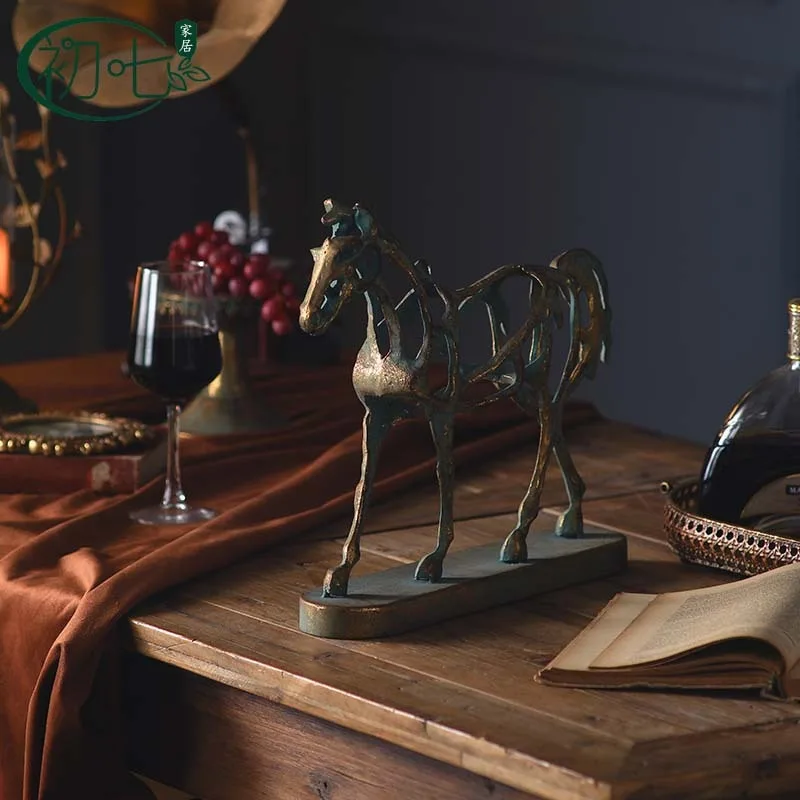 American industrial style abstract pony decoration ornament hollow out individuality creative desk successful decoration