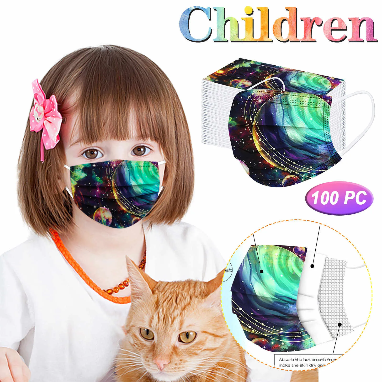 mascara-galax-colorida-infantil-para-uso-externo-respiravel-pacote-com-100-unidades-estampa-espacial-protetor-facial-infantil-artigo-respiratorio-inovador-t1