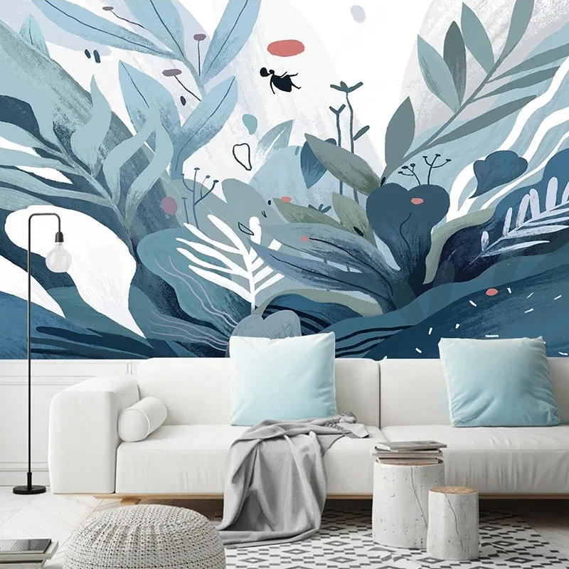 Custom Mural Wallpaper 3D Hand-painted Plants Modern Living Room TV Background Wall Decor Creative Art Home Papel De Parede 3 D