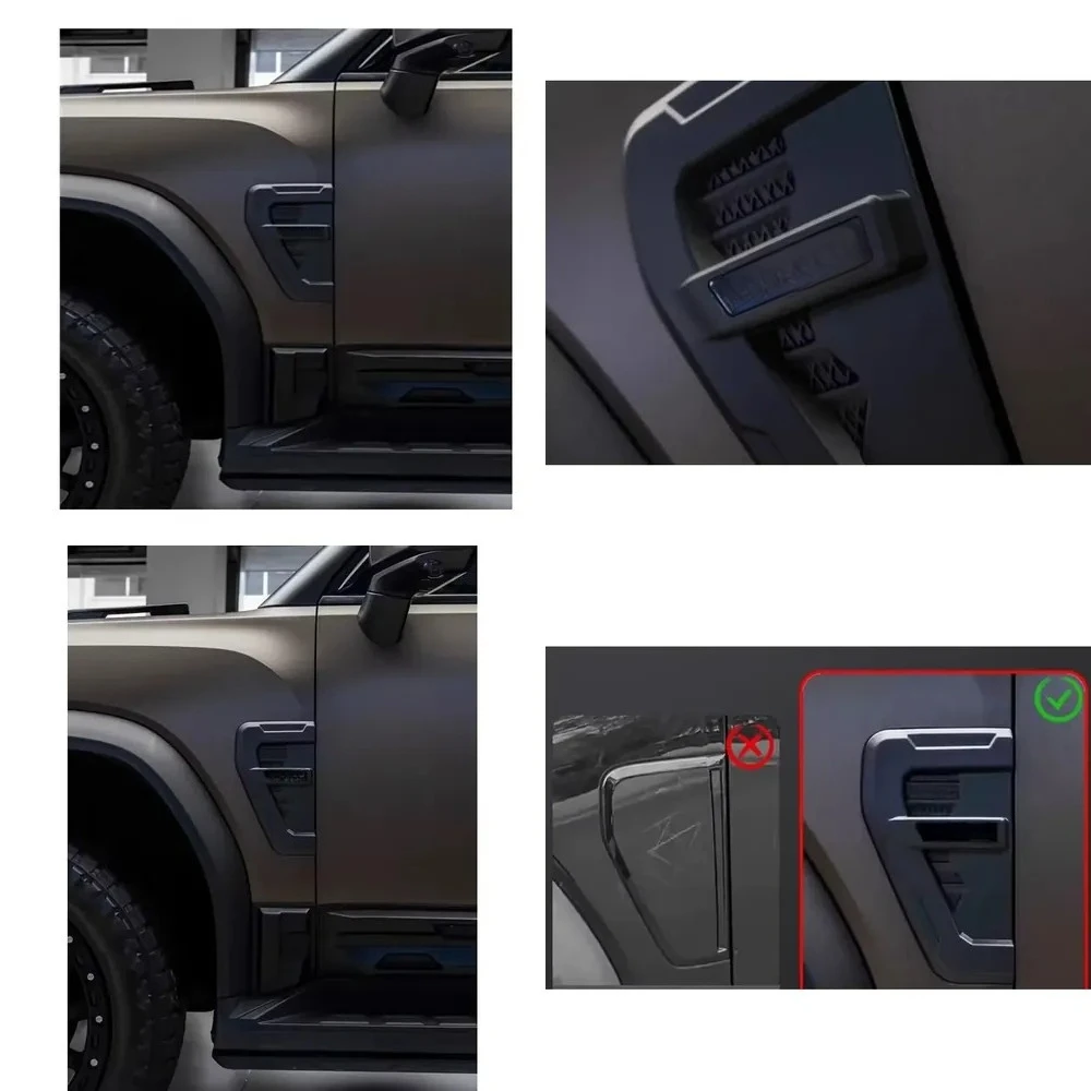 LED Decorative Side Vents Air for Jetour T2 Traveller Front Mudguard Turn Signal Side Lights Off-road