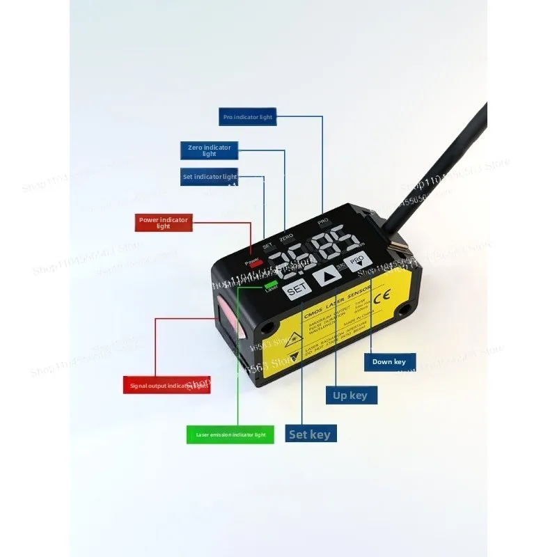 مستشعر الإزاحة بالليزر FSD22-30N-UI - مسافة/سمك/قياس الارتفاع والتبديل والمخرجات التناظرية عالية الدقة #2