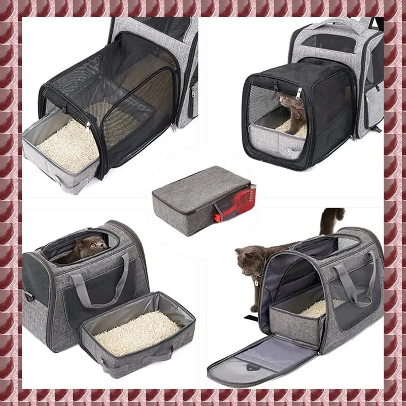 

Foldable Cat For Travel Litter Tray Leakproof With Zipped Lid Portable Cat Toilet For Hotel Car Outdoors 35 X 45Cm Easy Install