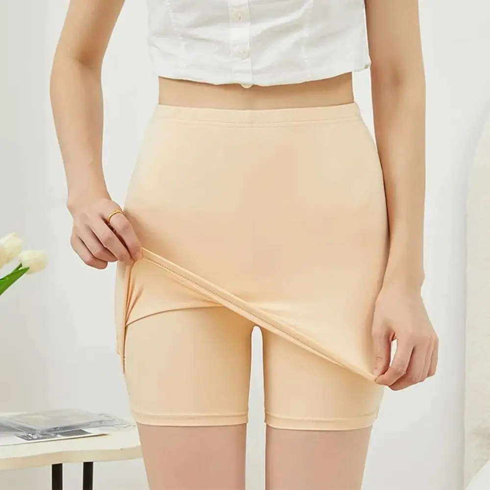 Women Safety Shorts Plus Size Double Layer Panties Slim Fit Elastic Safety Shorts Seamless Underwear