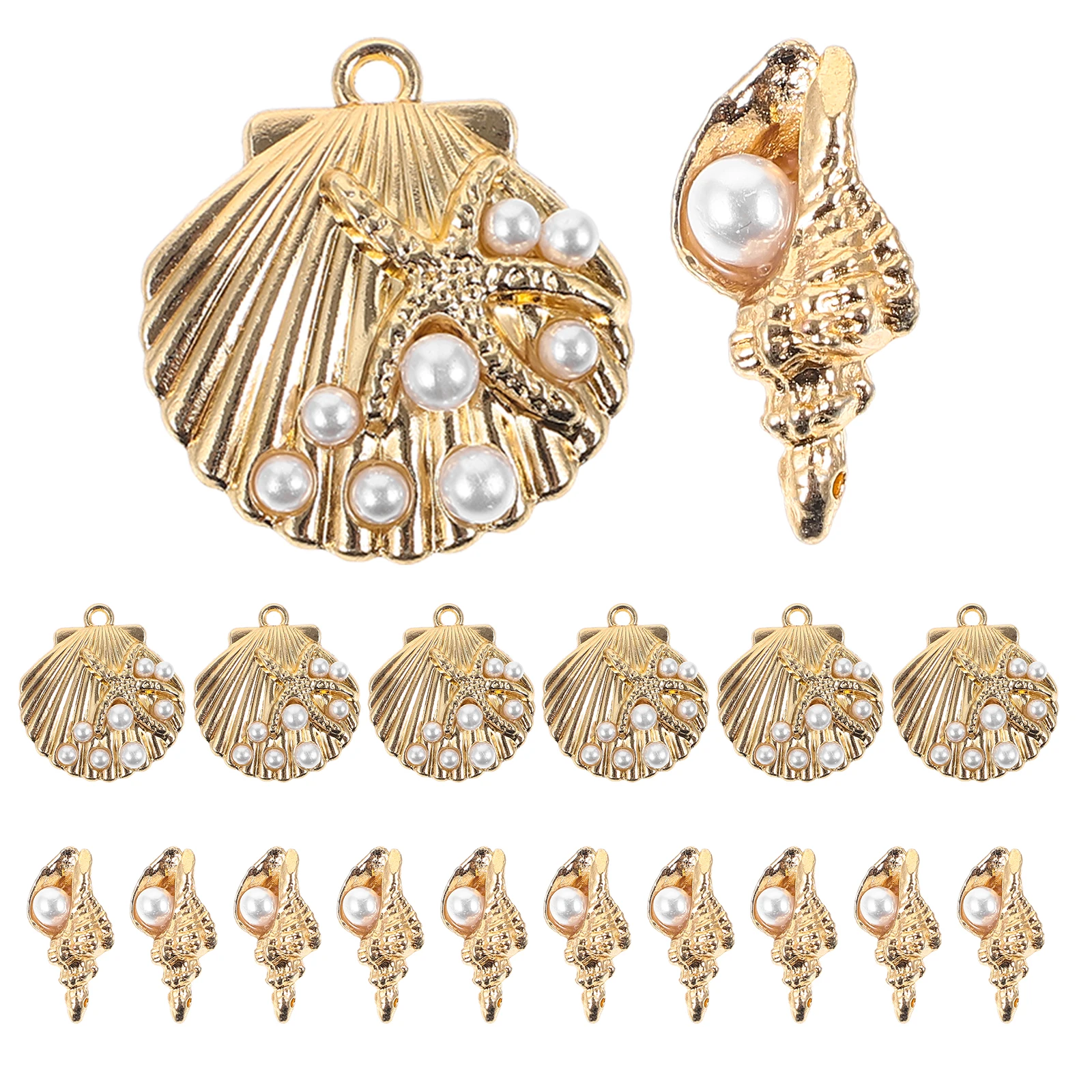 

1 set Seashell Pendant DIY Jewelry Making Charms Alloy Sea Earring Conch Pendant Shell Accessories for Earrings Necklaces