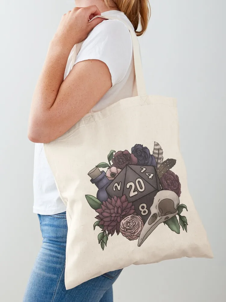 

Necromancer D20 Tabletop RPG Gaming Dice Tote Bag reusable grocery bags Women's shopper bag Canvas bag bags for women