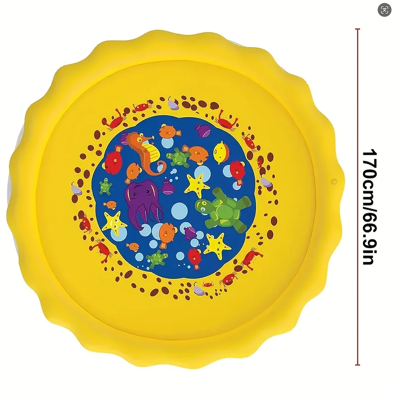 子供用ペットウォータープレイマット、インフレータブルスプラッシュパッド、厚みのあるPVC屋外バスプール、幼児、犬、猫用、夏の冷却楽しいおもちゃ