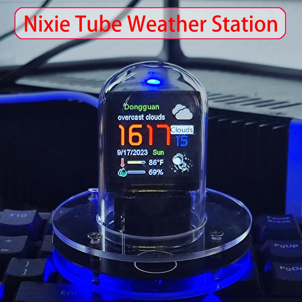 Смарт-часы Nixie Tube с Wi-Fi, светящиеся часы «сделай сам», цифровые настольные часы в стиле киберпанк, визуальный дисплей, сменные автоматические обновления