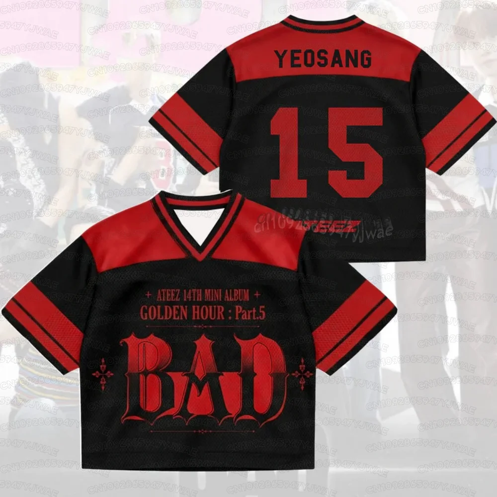 Sommer Damen Herren Bad ATEEZ Golden Hour Part 5 Sport Jersey Fan Edition Kurzarm Casual T-Shirt Tops – Detail 4