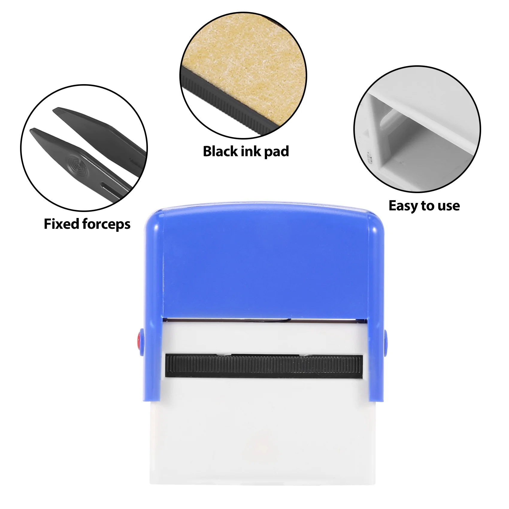GW-Self Inking Stamp Set Custom Personalised DIY Business Name Number Address Printing Rubber Stamp With Tweezers Kit