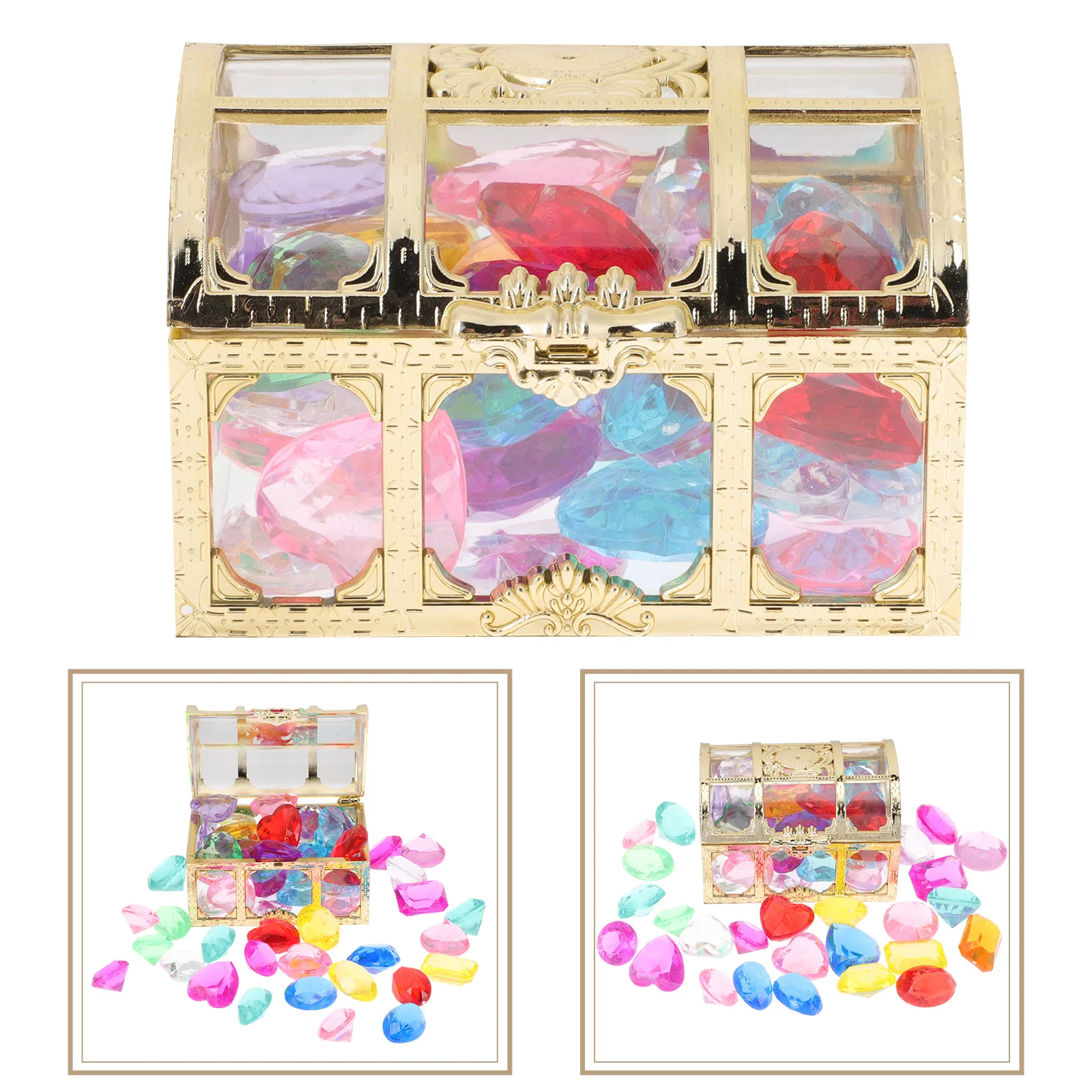 Acryl Edelstenen Schatkist Kleurrijke Nep Diamanten Kinderen Lichtgewicht Draagbare Decoratie voor Home Party Schoolactiviteiten